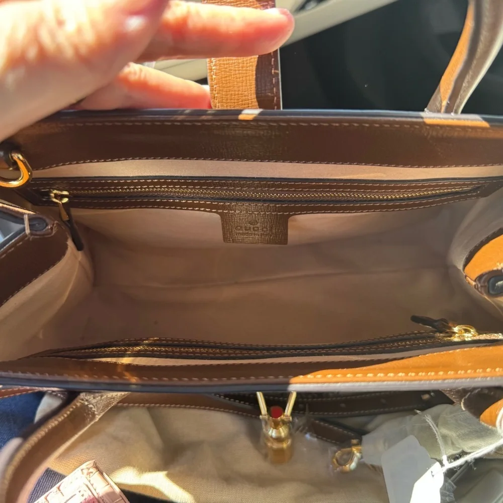 Gucci 1961 Jackie Supreme TanSatchel Bag with shoulder strap. NWT